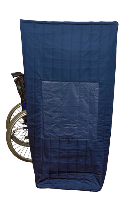 Lämpöpussi pyörätuolia käyttävälle - täyspitkä malli hupulla - Sairex