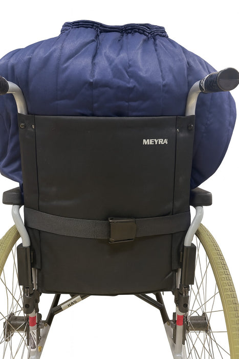 Lämpöpussi pyörätuolia käyttävälle - täyspitkä malli hupulla - Sairex